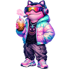 Retro CyberPunk Frog
