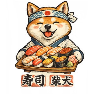 Funny Shiba Inu Sushi Kawaii Dog Tee