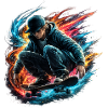 Neon Splash Skate Rider