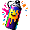 Rainbow Spray Paint Mascot
