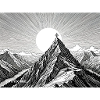 Sunlit Peak Line Art