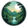 Moonlit Forest Valley
