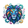 Vivid Circuit Lion Tech Art