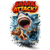 Shark Attack Retro Comic Splash
