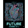 Future Code Heart Neon Circuit