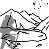 Minimal Mountain Birds Line Art