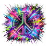 Neon Splash Peace Symbol