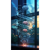 Neon Brain Spiral Science