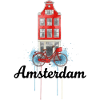 Amsterdam Bicycle on Red Facade