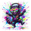 Raccoon Rave Neon Splash