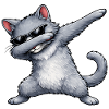Dabbing Russian Blue Cat