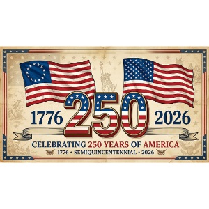USA 250th Anniversary Flags Emblem