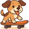 Dog roller skating