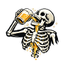 Skeleton Sips Beer