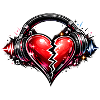 Broken Heart with Headphones