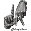 Code of Silence Grayscale Gesture