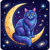 Blue Moon Cat in Space