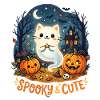 Spooky Cute Ghost Cat Halloween