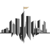 Monochrome Skyline Flag