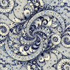 Blue Paisley Fractal Swirl 