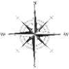 Noir Compass Rose