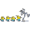 Minions In A Row With Robot