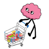 Shopping Brain - Cute Stickman Cartoon