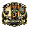 Doberman Loyalty Badge Illustration