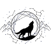 Lone Wolf Under Constellations