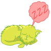 Lime Neon Sleepy Cat