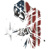 American Flag Welder Distressed Graphic