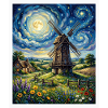 Moonlit Windmill in Bloom
