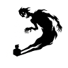 Cone Silhouette with Leaning Figure