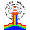 Safety Cone Rocket Rainbow Smoke Funny