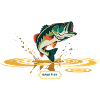Bass Fish Splash Print