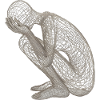 Wireframe Kneeling Figure