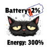 Battery 2% energyn300%