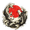 Koi Swirl Red Sun Wave