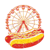 Neon Carnival Hotdog & Ferris Wheel