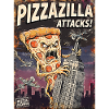 Pizzazilla Attacks Retro City Poster