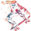 Skateboarder Comic Style