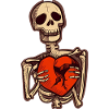 Sad Skeleton Holding Broken Heart