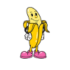 Banana Mascot in Pink Sneakers