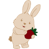 Bunny Holding Strawberry Charm
