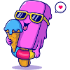 Sunny Pink Ice Pop Mascot