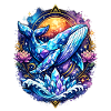 Crystal Whale Geometric Ocean Art T-Shirt