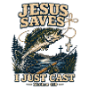 Jesus Saves I Just Cast Christian Fishing