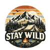 Stay Wild Camp Retro Sunset