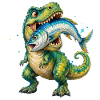 Cretaceous Catch: Dino with Fish