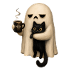 Meh Ghost and Cat Mug